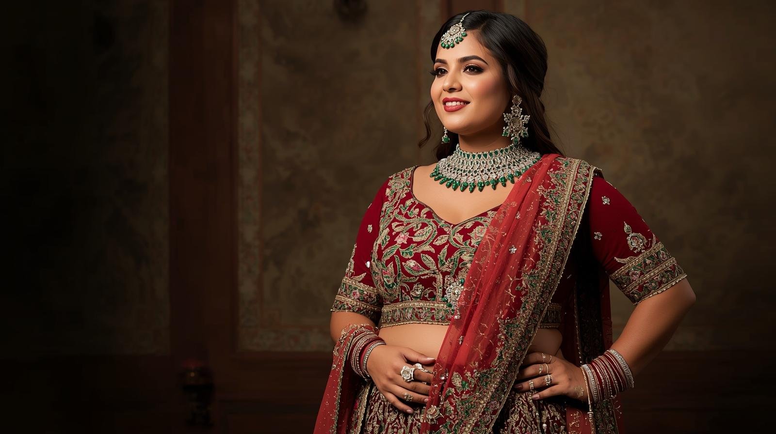 Plus size lehenga choli designed for weddings and festive celebrations
