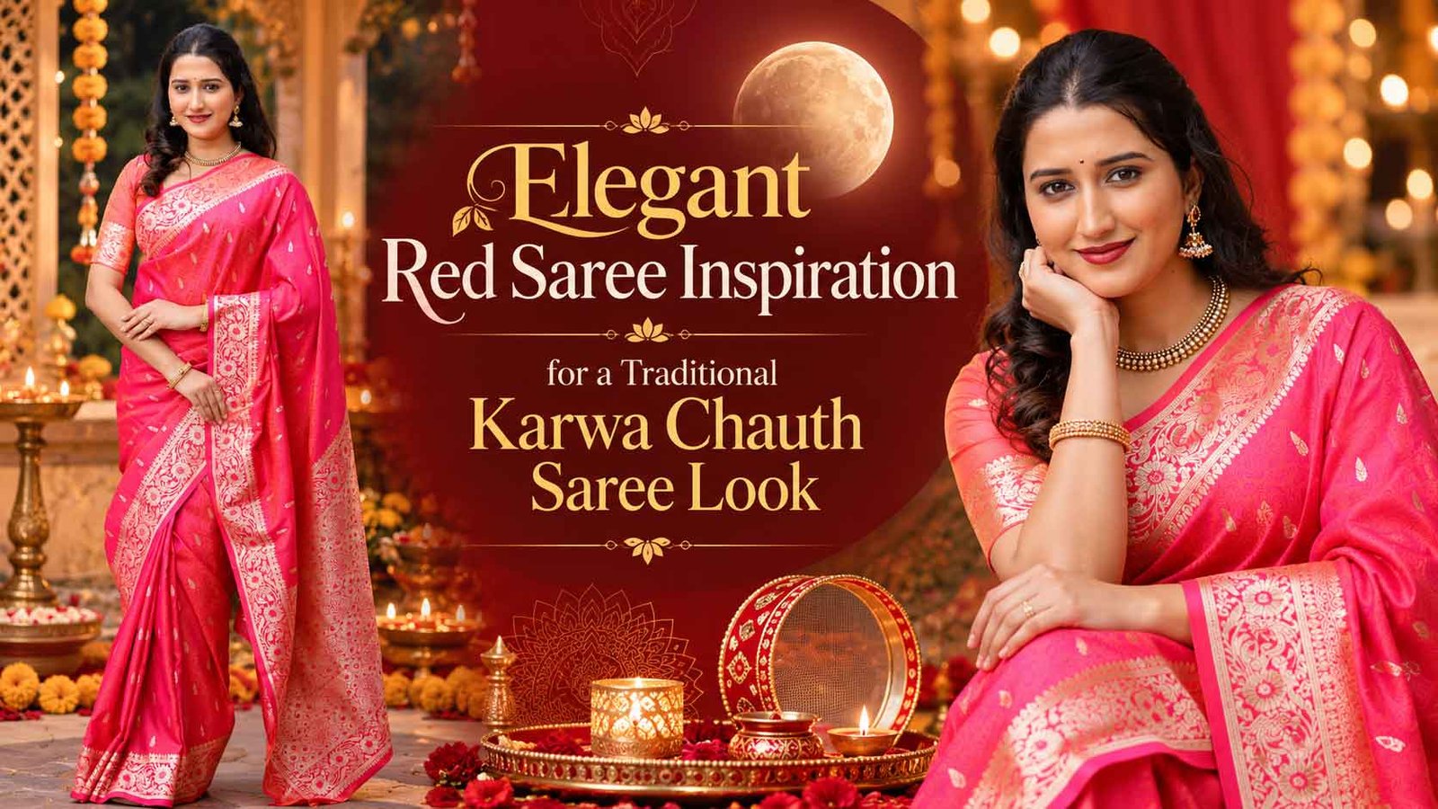 Festive saree styling inspiration with traditional jewellery and an elegant drape
