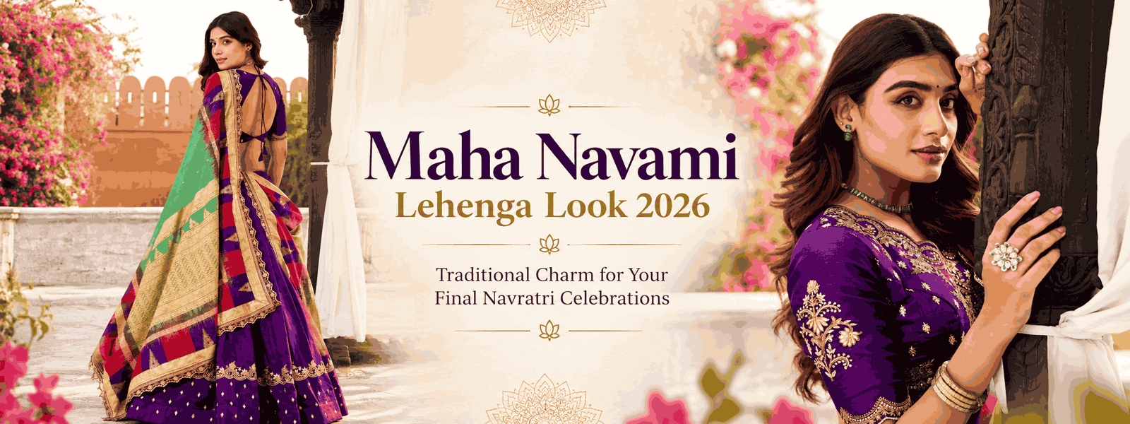 Traditional Indian festive lehenga fashion for Maha Navami 2026