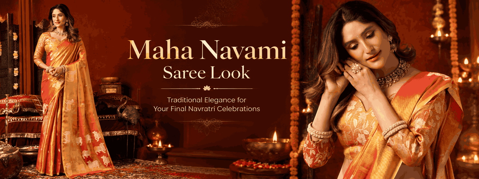 Elegant saree outfit idea for Maha Navami 2026