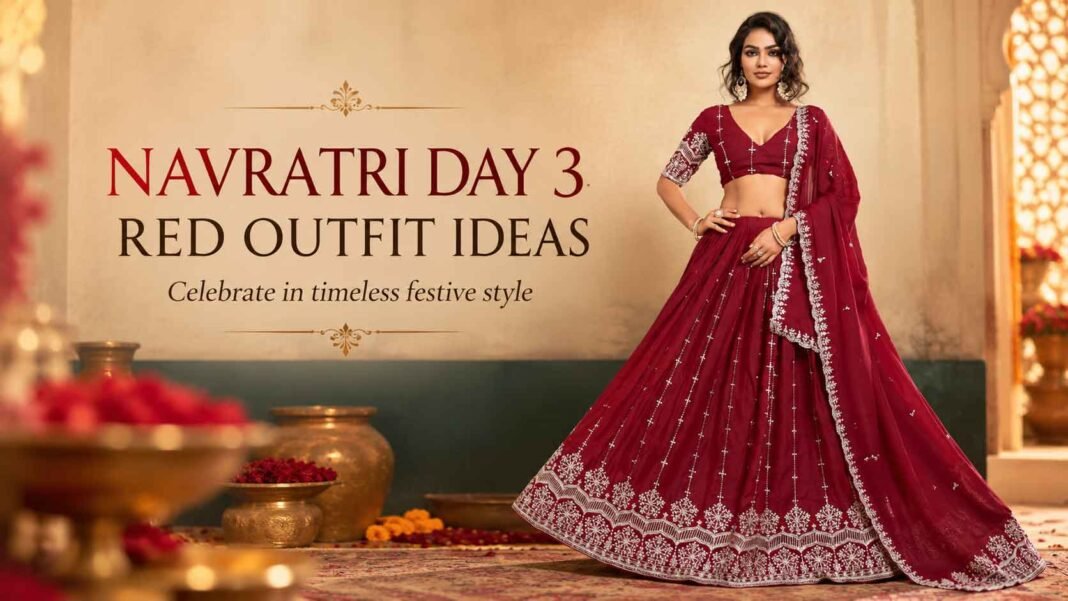 Red for Navratri Day 3: Goddess Chandraghanta and Bold Festive Outfit Red for Navratri Day 3: Goddess Chandraghanta and Bold Festive Outfit