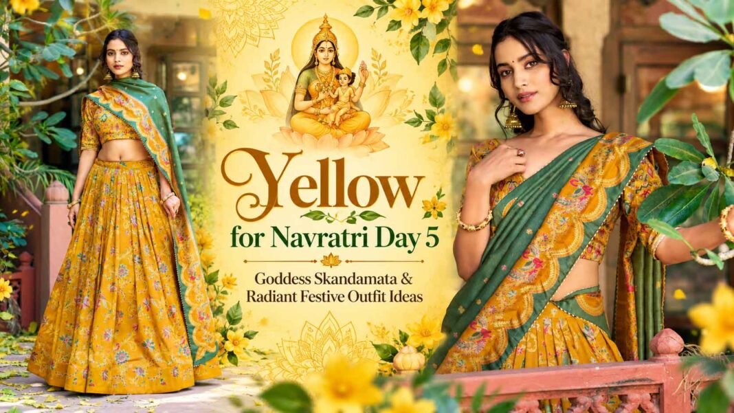 Yellow for Navratri Day 5: Goddess Skandamata & Radiant Festive Outfit Ideas