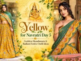 Yellow for Navratri Day 5: Goddess Skandamata & Radiant Festive Outfit Ideas