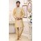 Banarasi Jacquard Classic Traditional Wear Men's Semi Indo-Western in Cream -6658171285