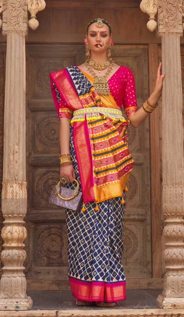 Smooth Patola Silk Weaving Work Designer Traditional Wear Saree in Blue -6766172111