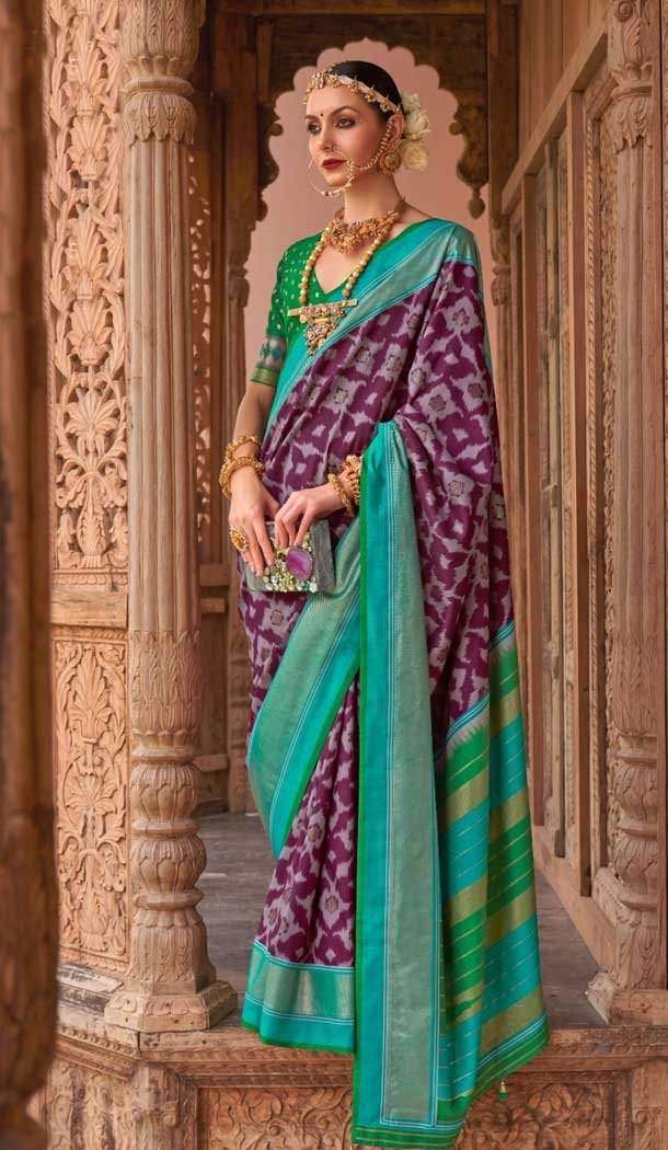 Smooth Patola Silk Weaving Work Designer Traditional Wear Saree in Purple -6766172117