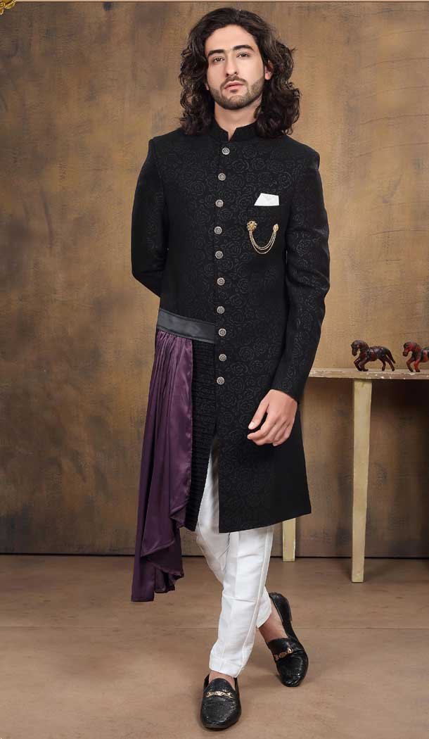 Imported in Black Designer Readymade Men's Indo-Western -6817172432