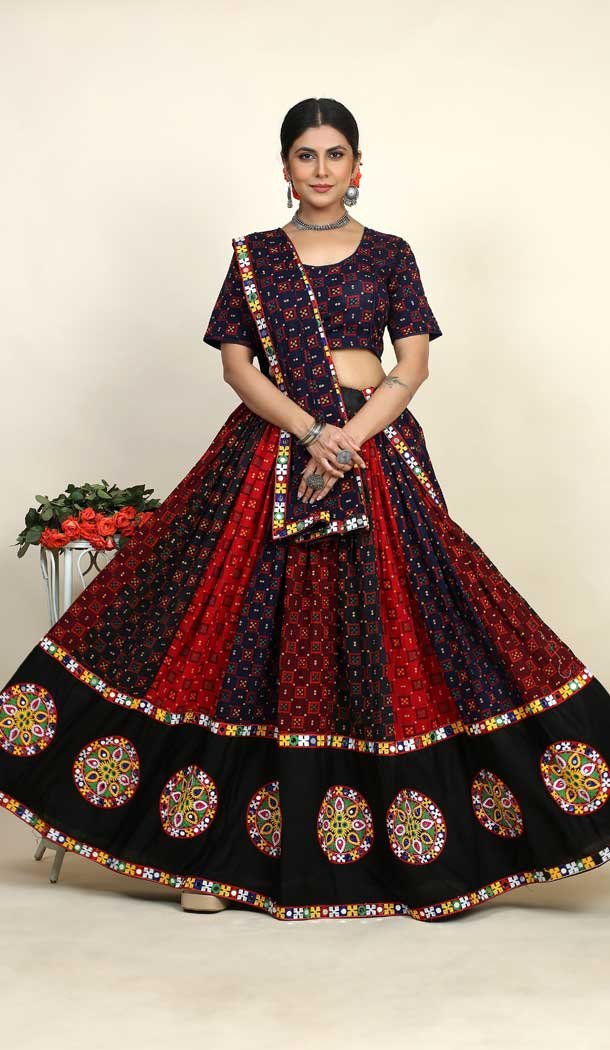 Navratri Occasion Cotton Patola Print Work Lehenga Choli in Multi Color -7514176667