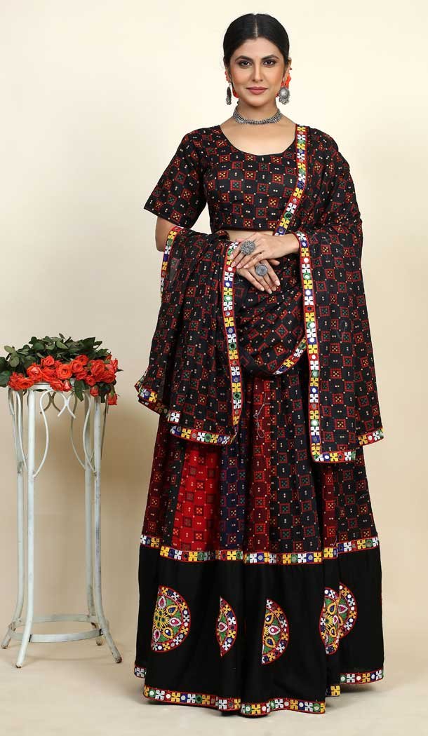 Navratri Occasion Cotton Patola Print Work Lehenga Choli in Multi Color -7514176670
