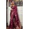 Banarasi Soft Silk Wine Color Zari Weaving Work Function Casual Wear Saree - 7100174285