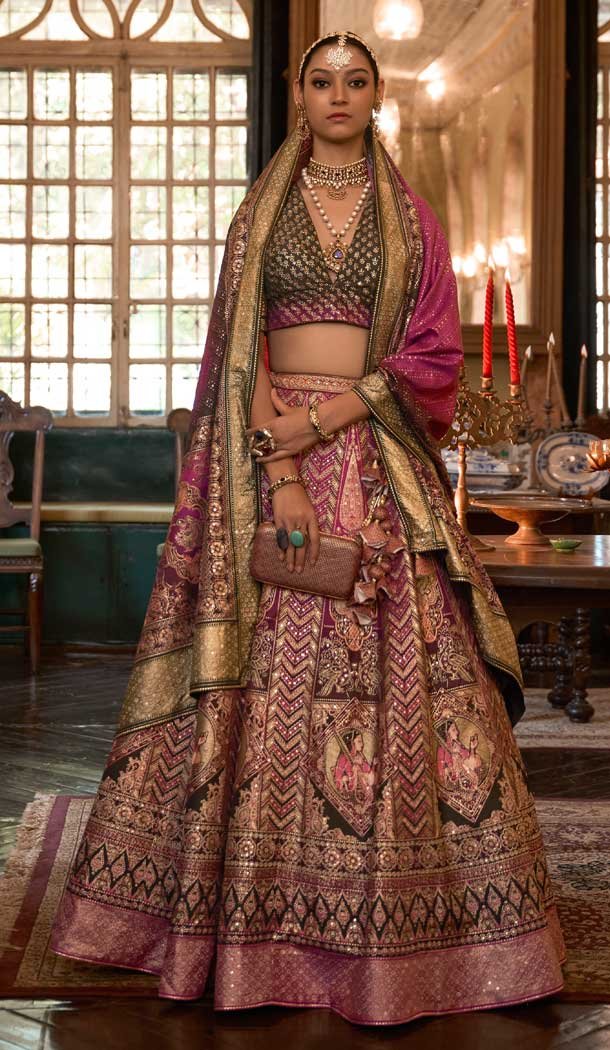 Smooth Rajwadi Silk Pink Color Sparkle Work Wedding Wear Designer Lehenga Choli - 710974336