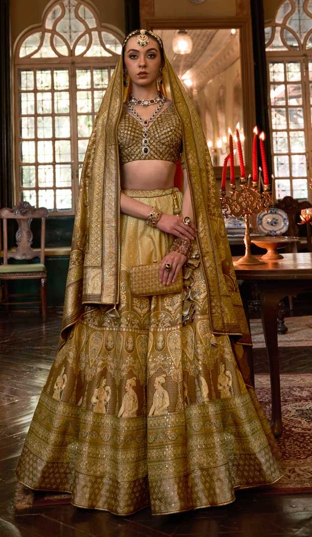 Mehendi Green Color Smooth Rajwadi Silk Sparkle Work Wedding Wear Designer Lehenga Choli - 710974337