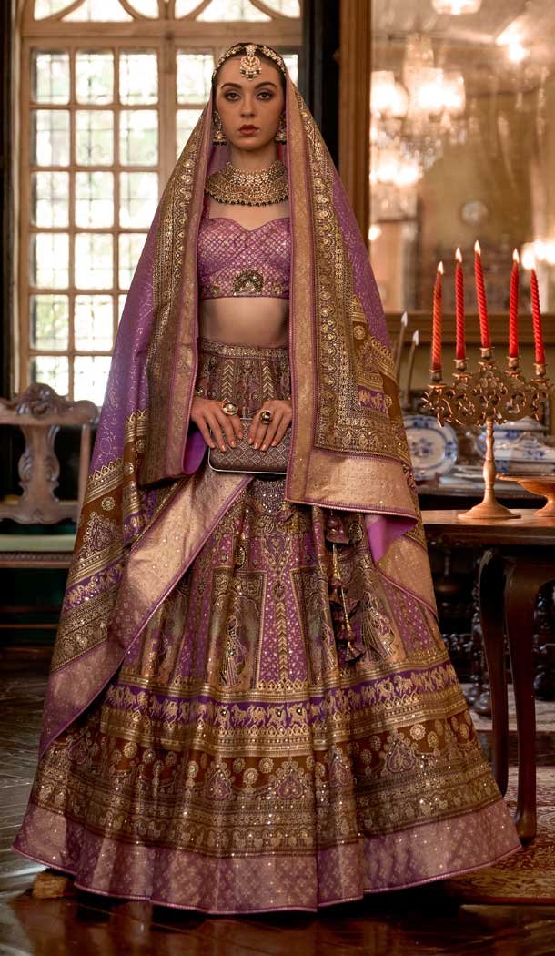 Purple Color Smooth Rajwadi Silk Sparkle Work Wedding Wear Designer Lehenga Choli - 710974338