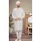 Stand Out on your Big Day with our Banarasi Jacquard Cream Plus Size Wedding Sherwani for Men -7917179015