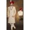 Prince Charming with our Banarasi Jacquard Ethnic Cream Plus Size Wedding Sherwani for Men -7917179018