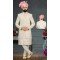 Unleash Your Royal Charm Ethnic Cream Banarasi Jacquard Plus Size Wedding Sherwani for Men -7917179021