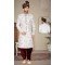 Immerse Yourself in Step into Luxury with our Ethnic White Plus Size Banarasi Jacquard Sherwani for Men -7917179024