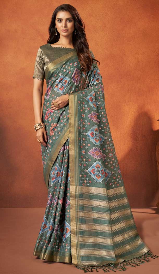 Adorable Green Color Silk Weaving Work Traditional Designer Wear Saree - 7813178403
