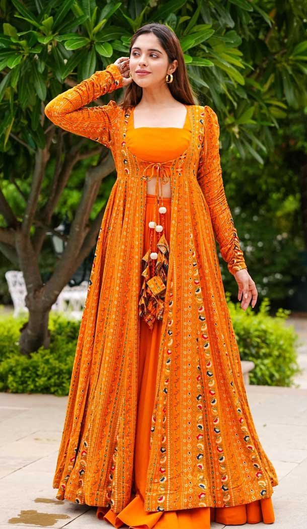 Mustard Designer Faux Georgette Embroidered Festival Wear Palazzo Salwar Suit - 7841178592