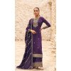 Purple Premium Silk Embroidery Work Traditional Function Wear Designer Palazzo Salwar Kameez - 7967179401