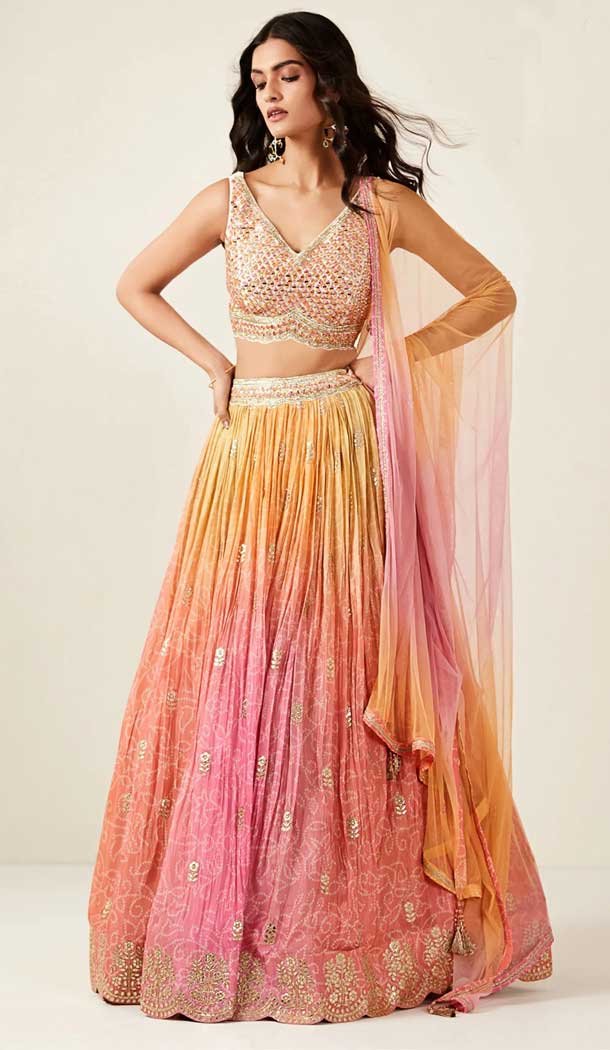 Readymade Designer Dola Silk Embroidery Mirror Work Lehenga Choli In Multi Color - 8051179999