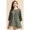 Embroidered Work Viscose Blend Traditional Readymade Short Kurti In Sea Green - 8139180626