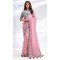 Pink Crepe Satin Silk Embroidery Work Party Wear Designer Saree - 8207181082