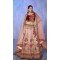 Velvet Peach With Embroidery Work Designer Wedding Wear Lehenga Choli - 8286181617
