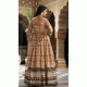 Cream Color Dola Silk Printed Work Readymade Anarkali Style Salwar Suit - 8287181620