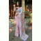 Georgette Brush Printed And Foil Work Pink Casual Party Wear Saree - 8301181691