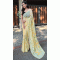 Georgette Brush Printed And Foil Work Yellow Casual Party Wear Saree - 8301181692