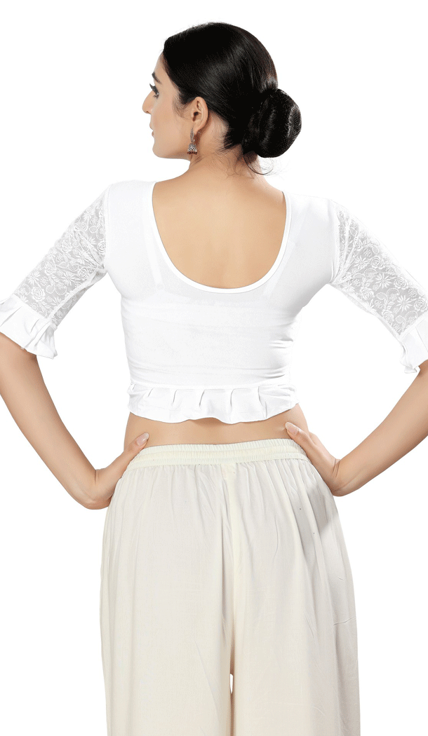 Readymade Plain Shimmer Silver Designer Festival Party Wear Blouse - 8316181753