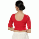 Readymade Plain Cotton Lycra Red Designer Festival Party Wear Blouse - 8316181756