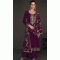 Party Wear Velvet Embroidery Work Pakistani Salwar Kameez In Purple - 8318181761