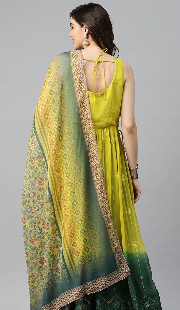 Yellow Color Georgette Embroidered Designer Readymade Sharara Suit - 8626183370