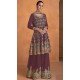 Embroidery Work Georgette Pakistani Purple Designer Sharara Suit - 8687183701