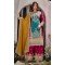 Chinnon Embroidery Work Pakistani Palazzo Suit in Teal Blue -8747184001