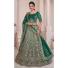 Net Sequence Work Plus Size Bridal Wear Lehenga Choli in Green -8824184349