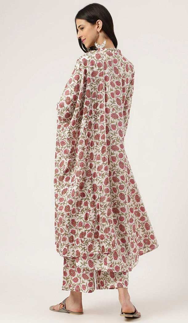 Pure Cotton Foliage Print Work Designer Readymade Salwar Suit in Multi -9088185635