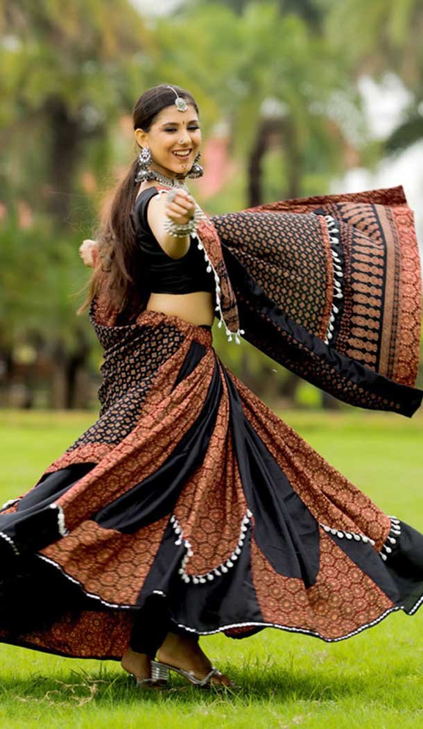 Cotton Gotta Kadi Work Festival Navratri Chaniya Choli In Multi color -145779590