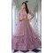 Dusty Pink Butterfly Net Embroidered Party Wear Lehenga Choli -143868388