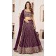 Georgette Embroidery Work Party Wear Lehenga Choli In Wine - 9426187209