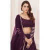 Wine Georgette Embroidery Work Party Wear Plus Size Lehenga Choli - 9426187211