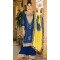 Chinon Bandhani Printed Party Wear Palazzo Salwar Kameez In Blue - 146911240