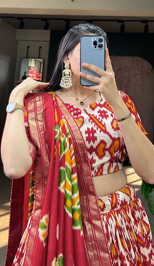 Tussar Silk Multi Color Foil Printed Work Navratri Wear Chaniya Choli - 9668188704