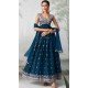 Georgette Sequence Embroidered Designer Salwar Suit In Teal Blue - 146691131