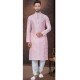 Pink Silk Zari Work Mens Readymade Kurta Pajama - 9704188904