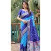 Blue Dola Silk Bandhej Printed Traditional Wear Plus Size Saree - 147361521