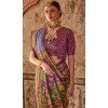 Purple Viscose Silk Printed Plus Size Designer Wear Saree - 147691734