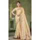 Beige Banarasi Silk Coding Work Party Wear Saree - 9922191270